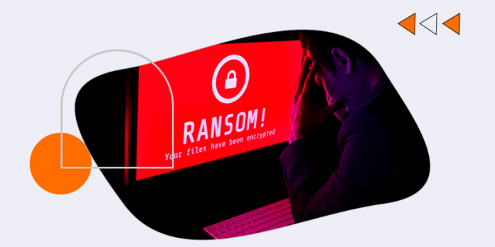 Ransomware illustration on computer