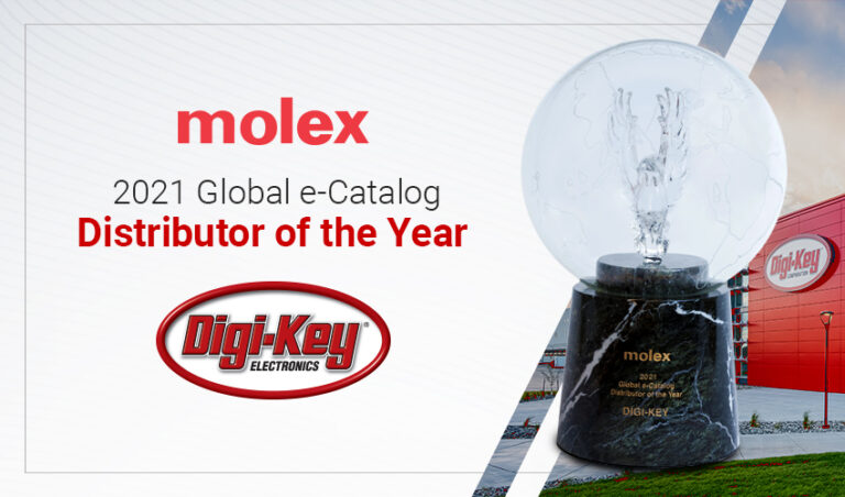 Molex Names Digi-Key Electronics 2021 Global e-Catalog Distributor of the Year