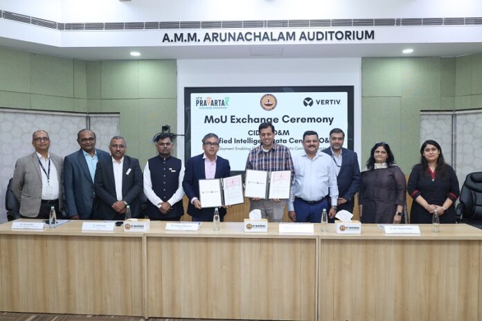 Teams Vertiv, IIT Madras & IITM Pravartak during MoU Signing