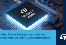 STMicroelectronics’ hybrid controller simplifies full-feature implementation of USB-C sink premium applications N4747D STUSB4531 USB PD controller
