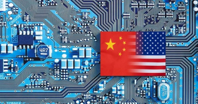 A chinese flag on a PCB board